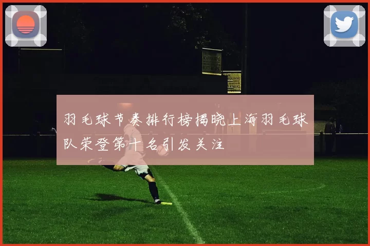 羽毛球节奏排行榜揭晓上海羽毛球队荣登第十名引发关注